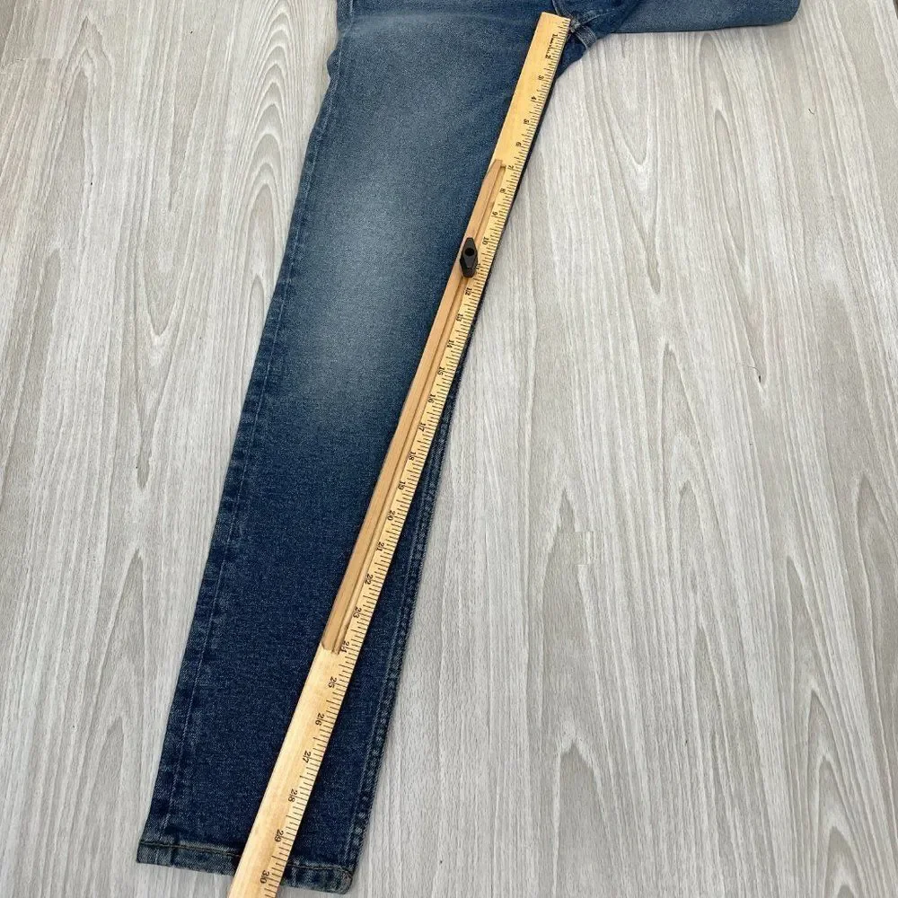 Re/Done Revolve Originals 90s High Rise Ankle Crop Button Fly Jean Dark Wash 25